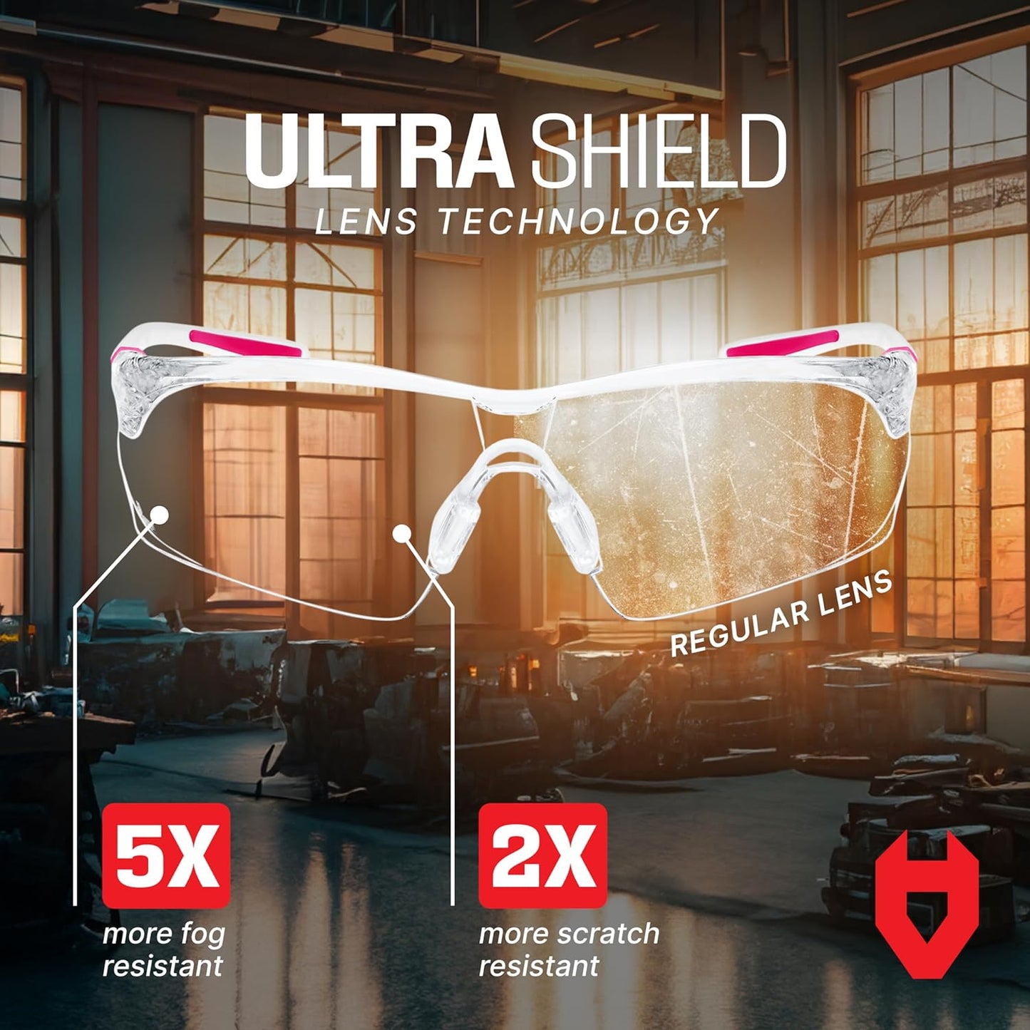 Lentes de Seguridad Deportivos (Blanco y Rosa)